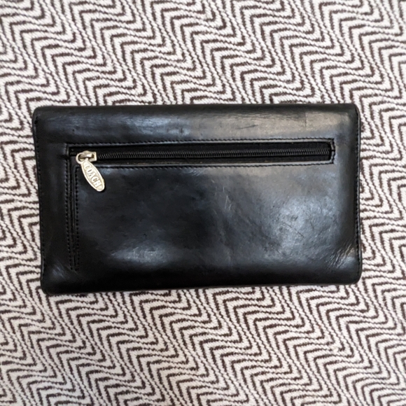 Vintage Coach Black Smooth Glove Leather Long 90's Snap Closure Wallet - Picture 3 of 16
